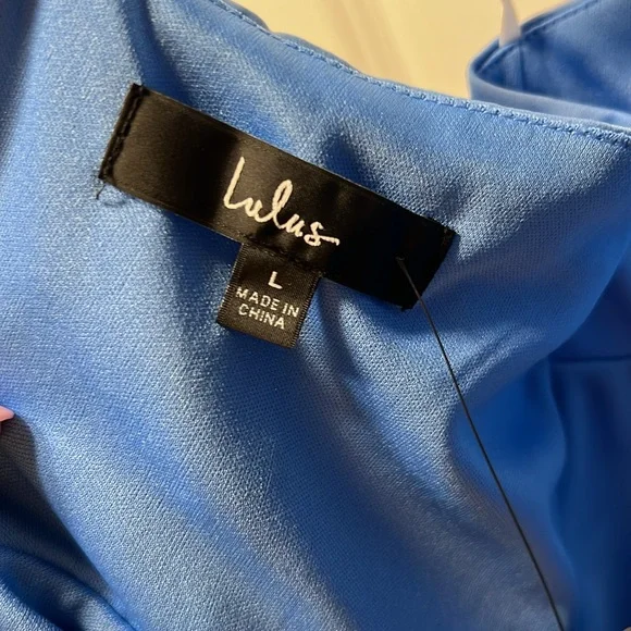 Lulu blue satin halter dress - Picture 7 of 9